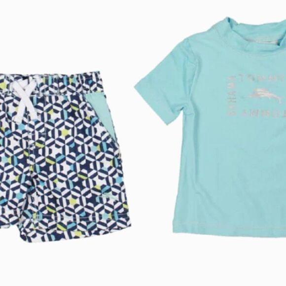 Tommy Bahama Kids Printed 2 Piece Rashguard Swimset Size 12 months - Picture 1 of 9
